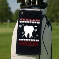 Dentist Ugly Christmas Sweater Golf Towel thumb 2