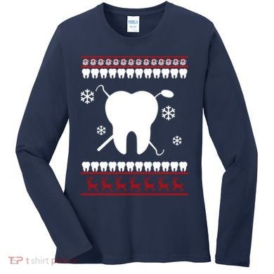 Dentist Ugly Christmas Sweater Women's Long Sleeve Shirt