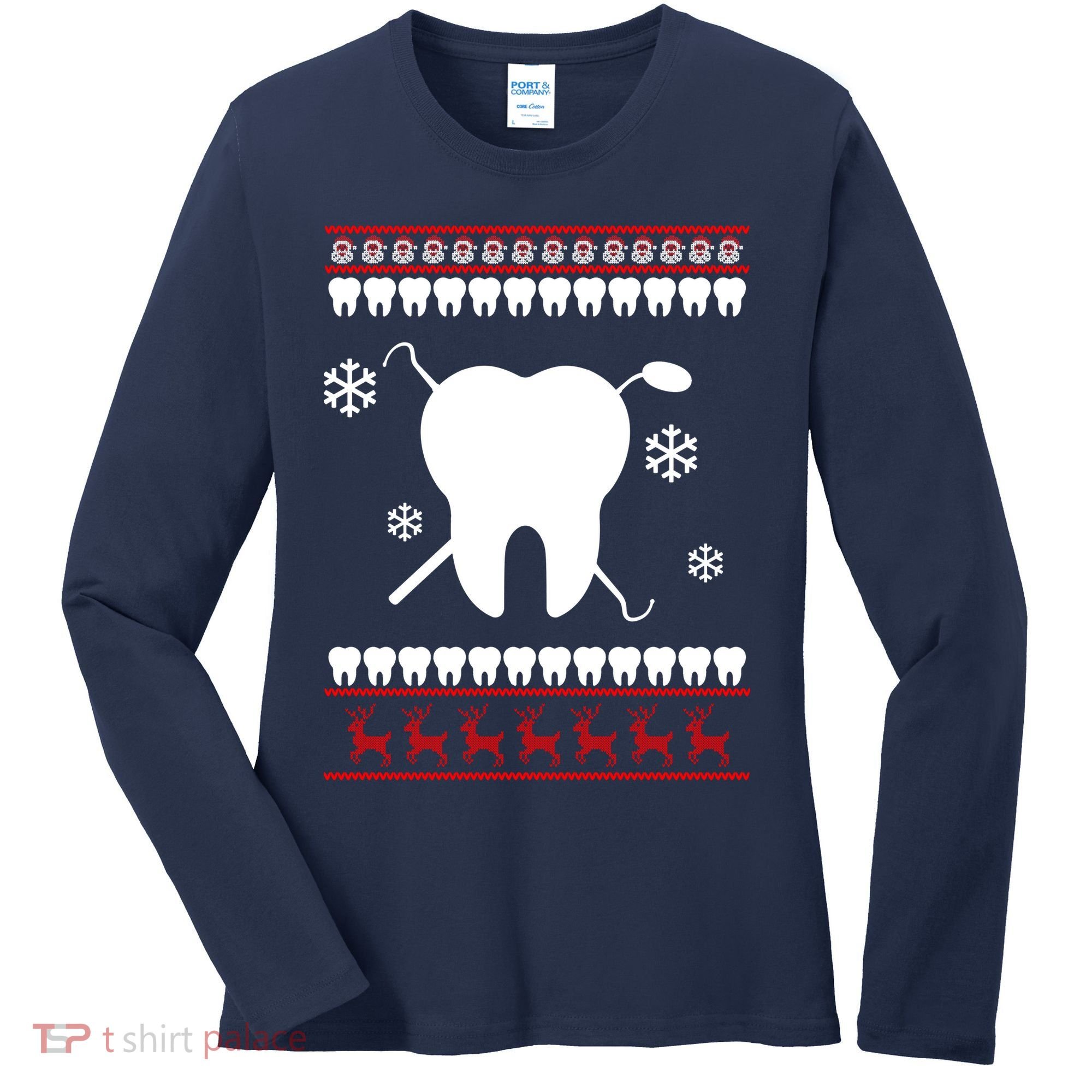 Dentist Ugly Christmas Sweater Women's Long Sleeve Shirt
