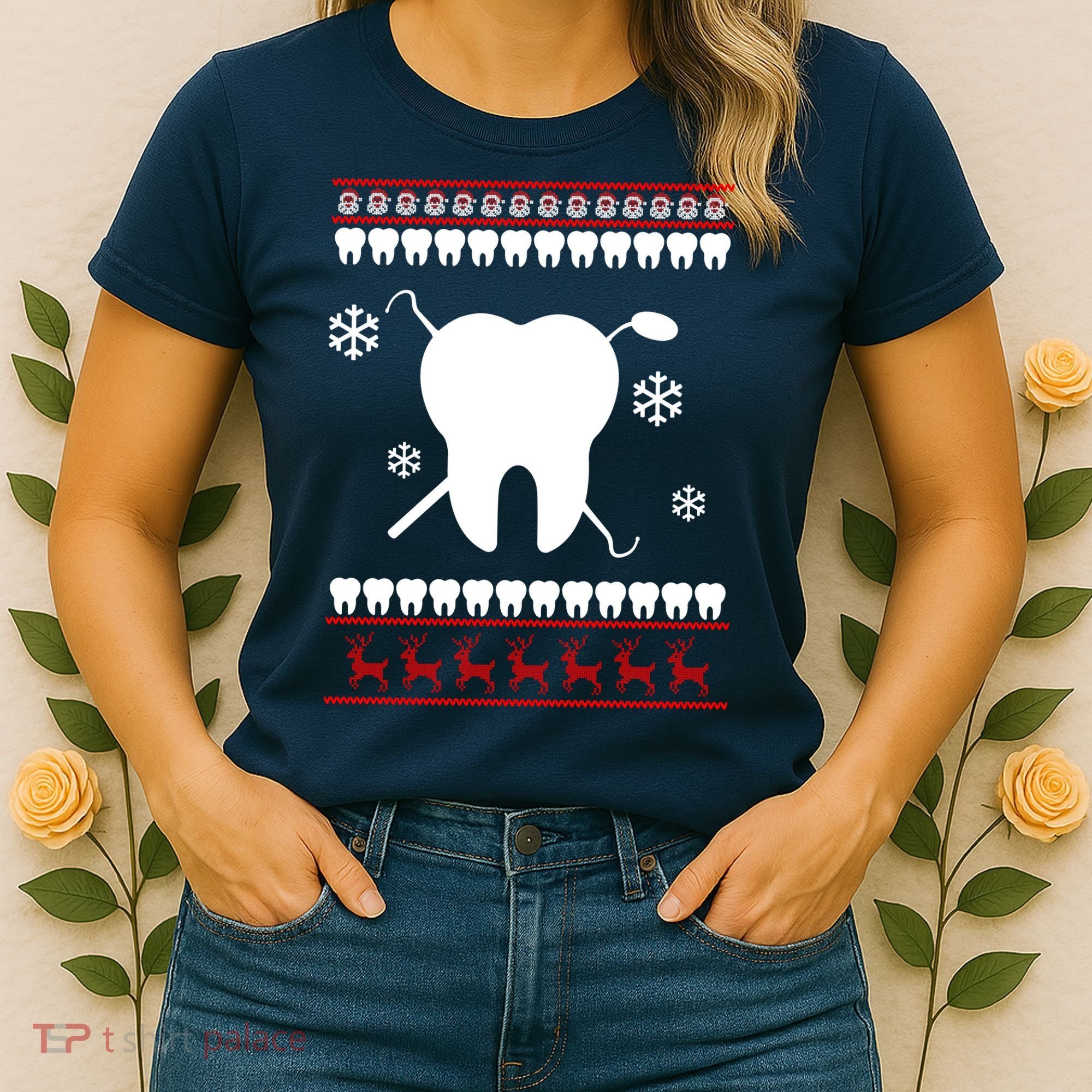 Dentist Ugly Christmas Sweater Women's T-Shirt
