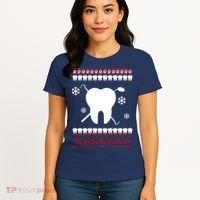Dentist Ugly Christmas Sweater Women's T-Shirt thumb 4