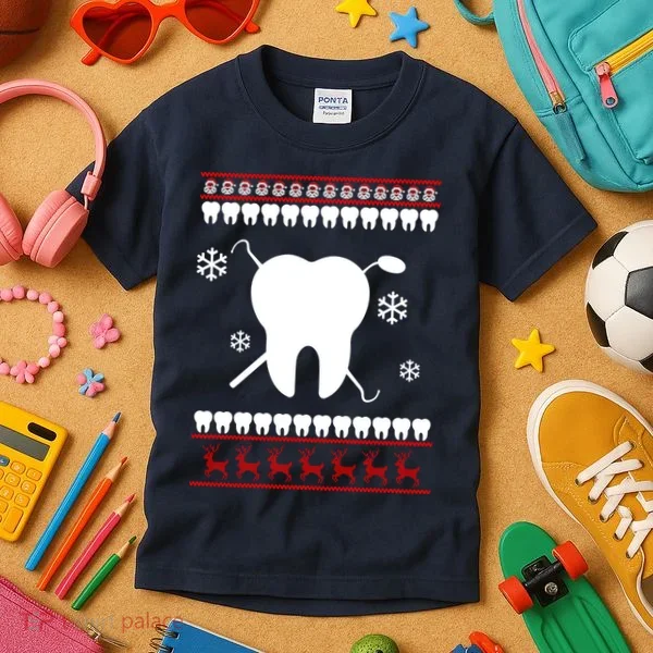 Dentist Ugly Christmas Sweater Kids T-Shirt