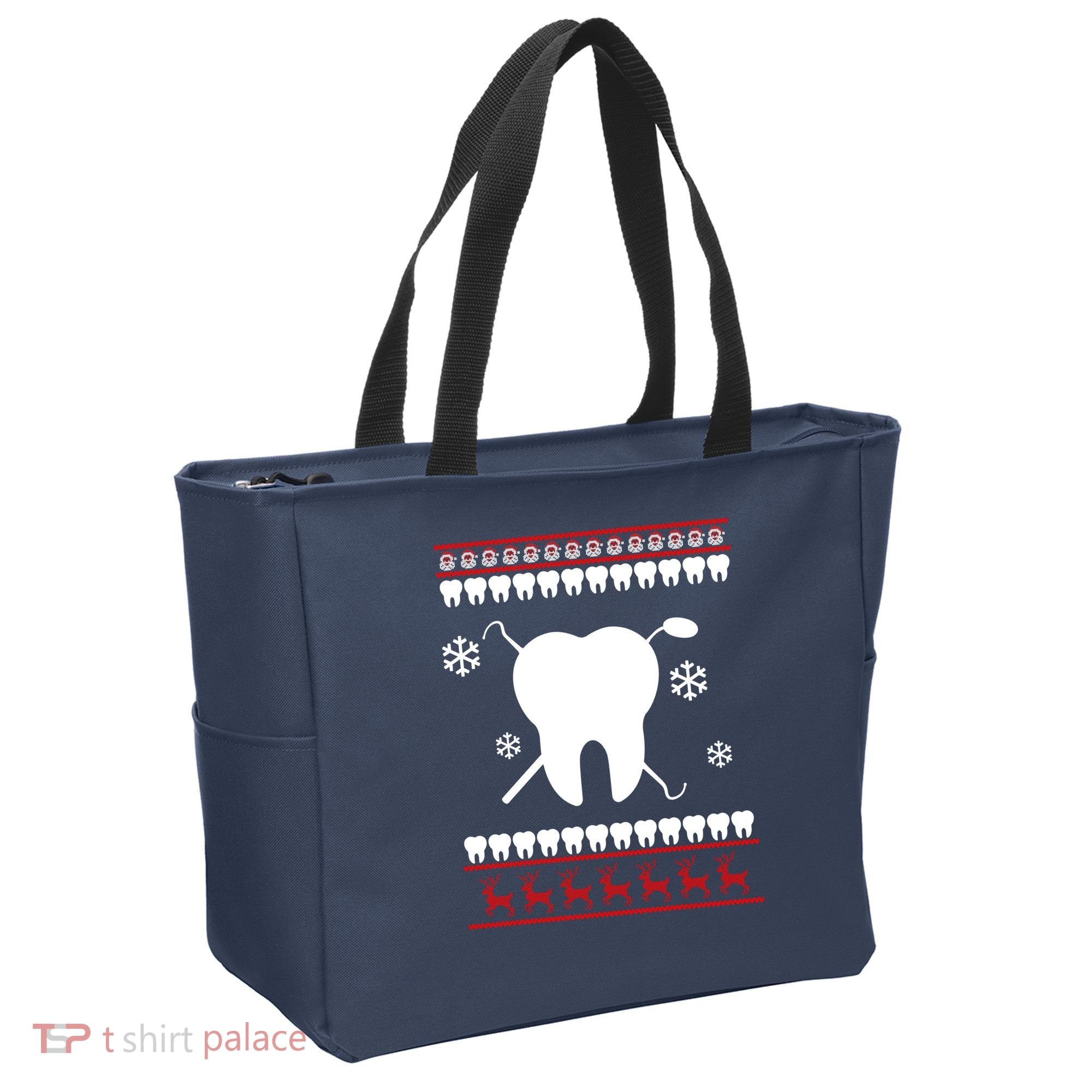 Dentist Ugly Christmas Sweater Tote Bag