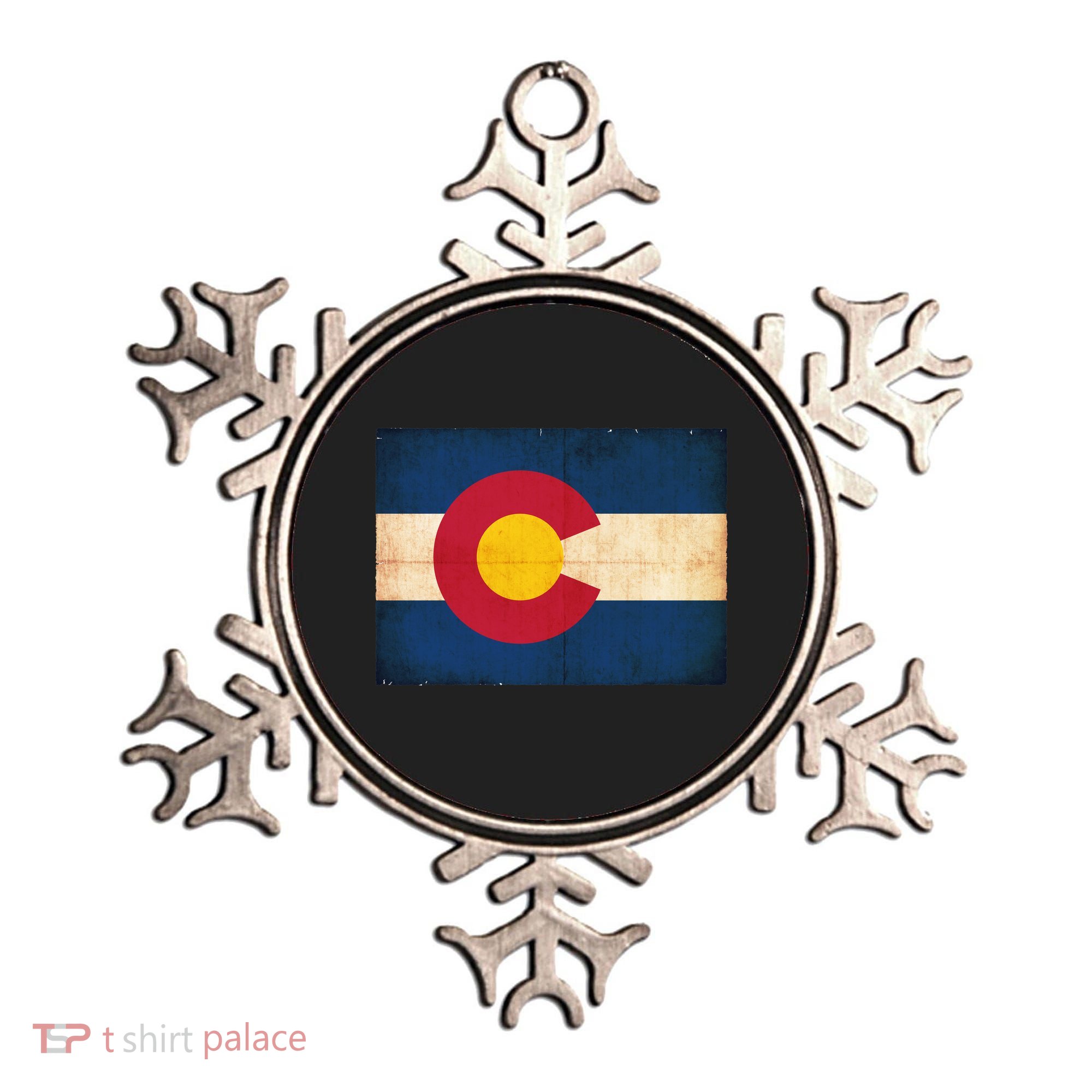 Denver Flag Grunge Colorado Ornament