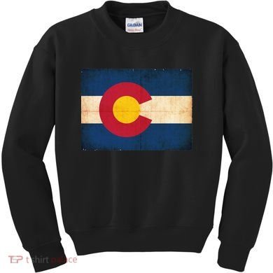 Denver Flag Grunge Colorado Kids Sweatshirt