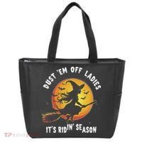 Dust Em Off Ladies ItS Ridin Season Halloween Witch Party Tote Bag thumb 0