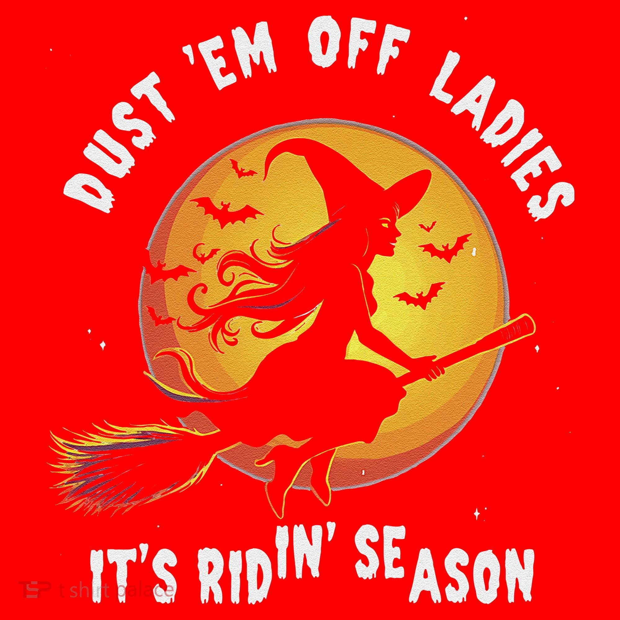 Dust Em Off Ladies ItS Ridin Season Halloween Witch Party Santa Hat