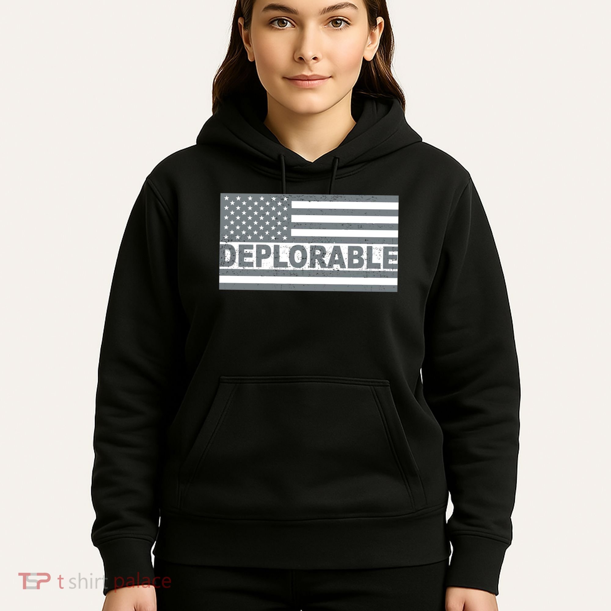 Deplorable American USA Flag Hoodie