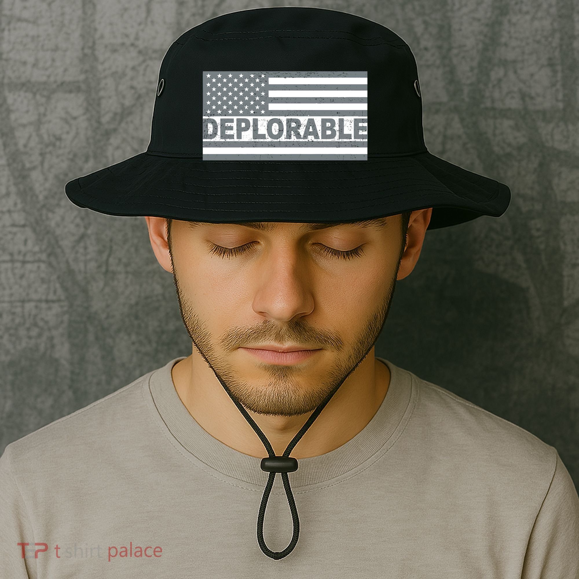 Deplorable American USA Flag Bucket Hat