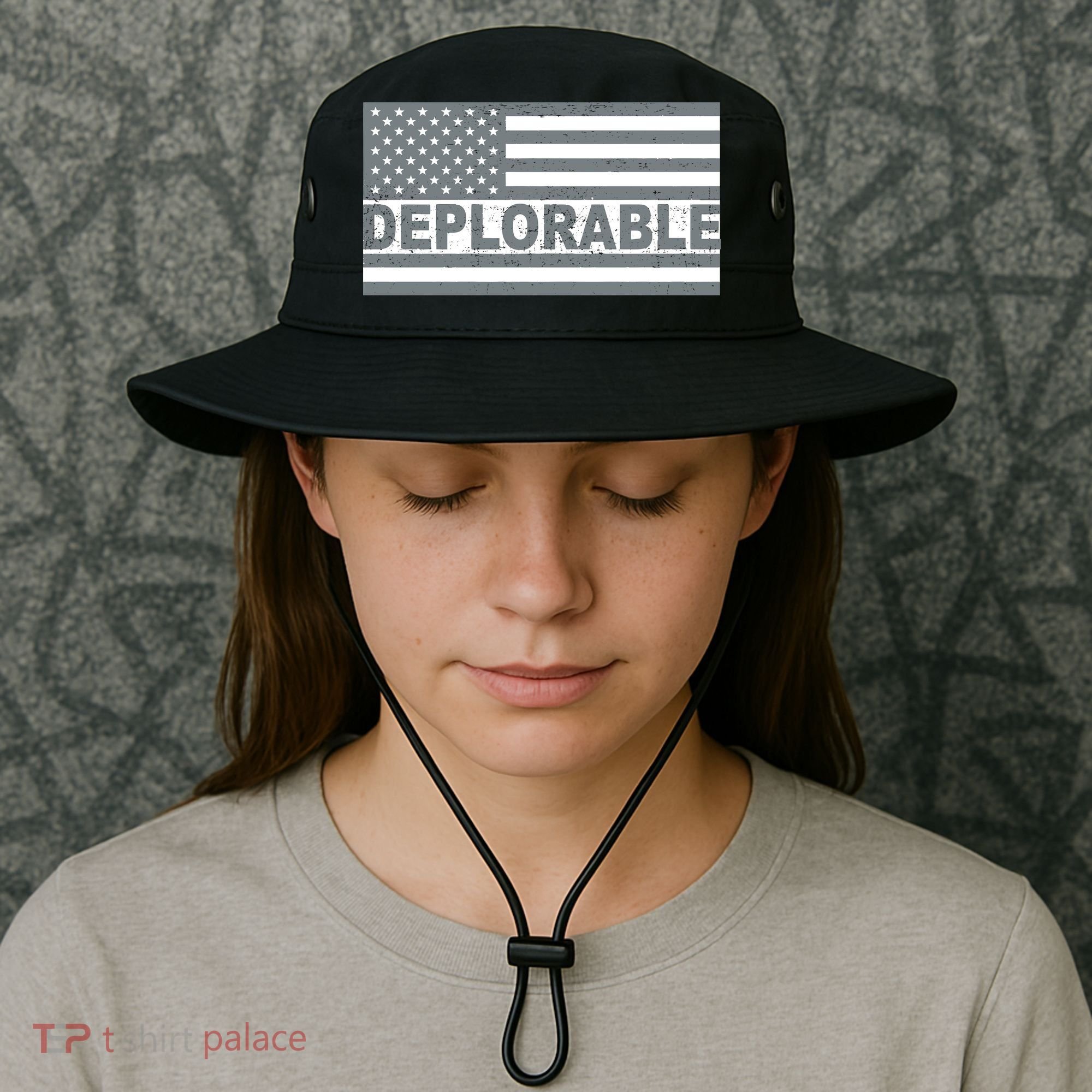Deplorable American USA Flag Bucket Hat