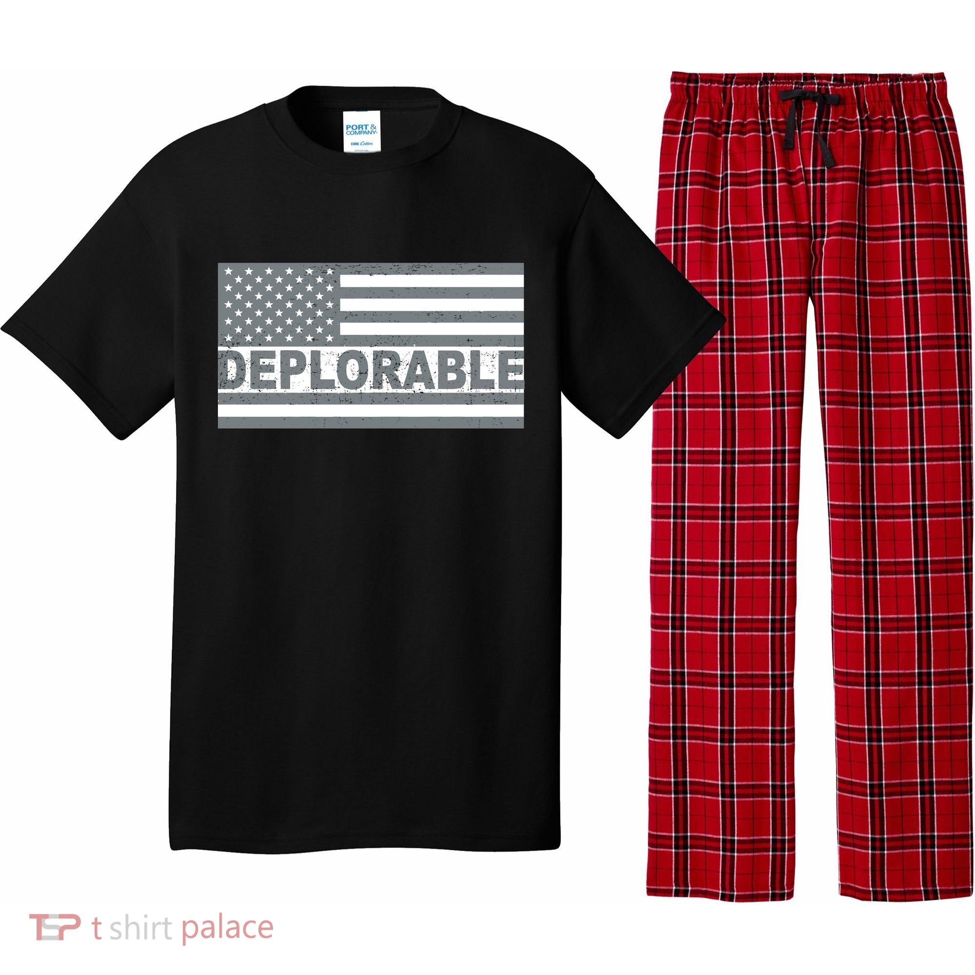 Deplorable American USA Flag Pajama Set