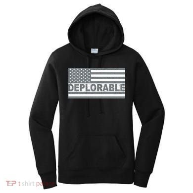 Deplorable American USA Flag Women's Hoodie