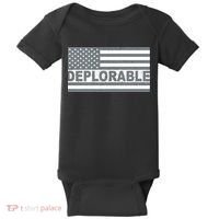 Deplorable American USA Flag Baby Bodysuit thumb 0