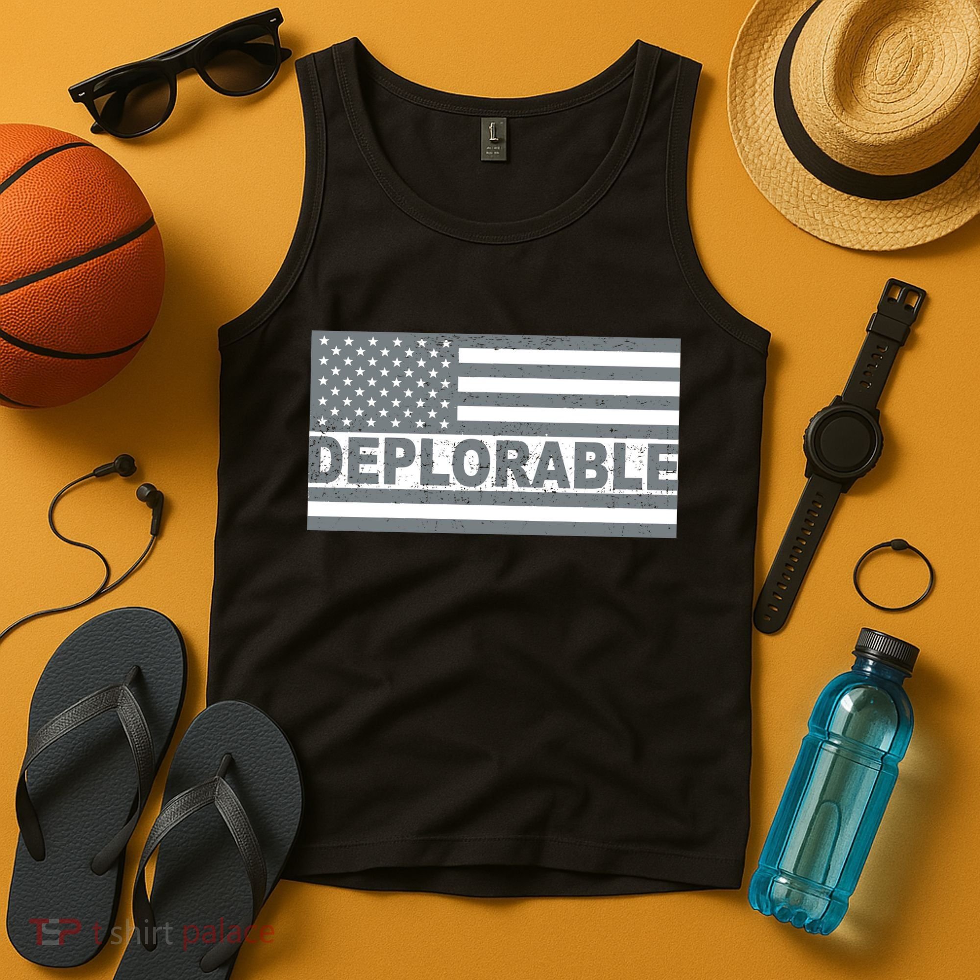 Deplorable American USA Flag Tank Top