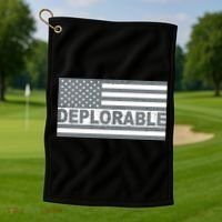 Deplorable American USA Flag Golf Towel thumb 1