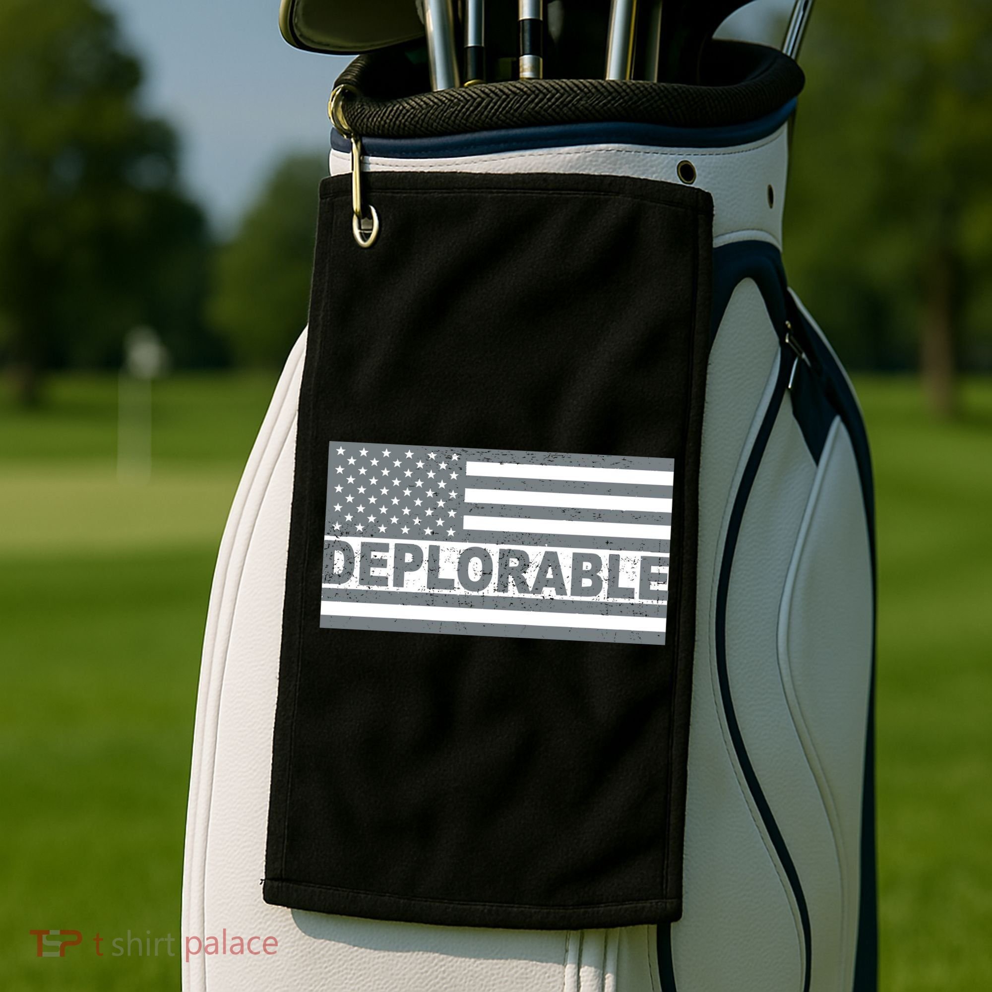 Deplorable American USA Flag Golf Towel