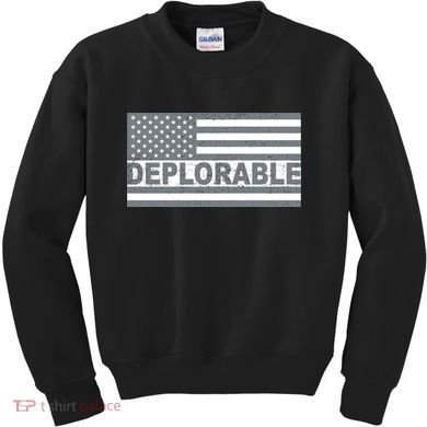 Deplorable American USA Flag Kids Sweatshirt