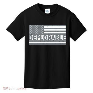 Deplorable American USA Flag Kids T-Shirt