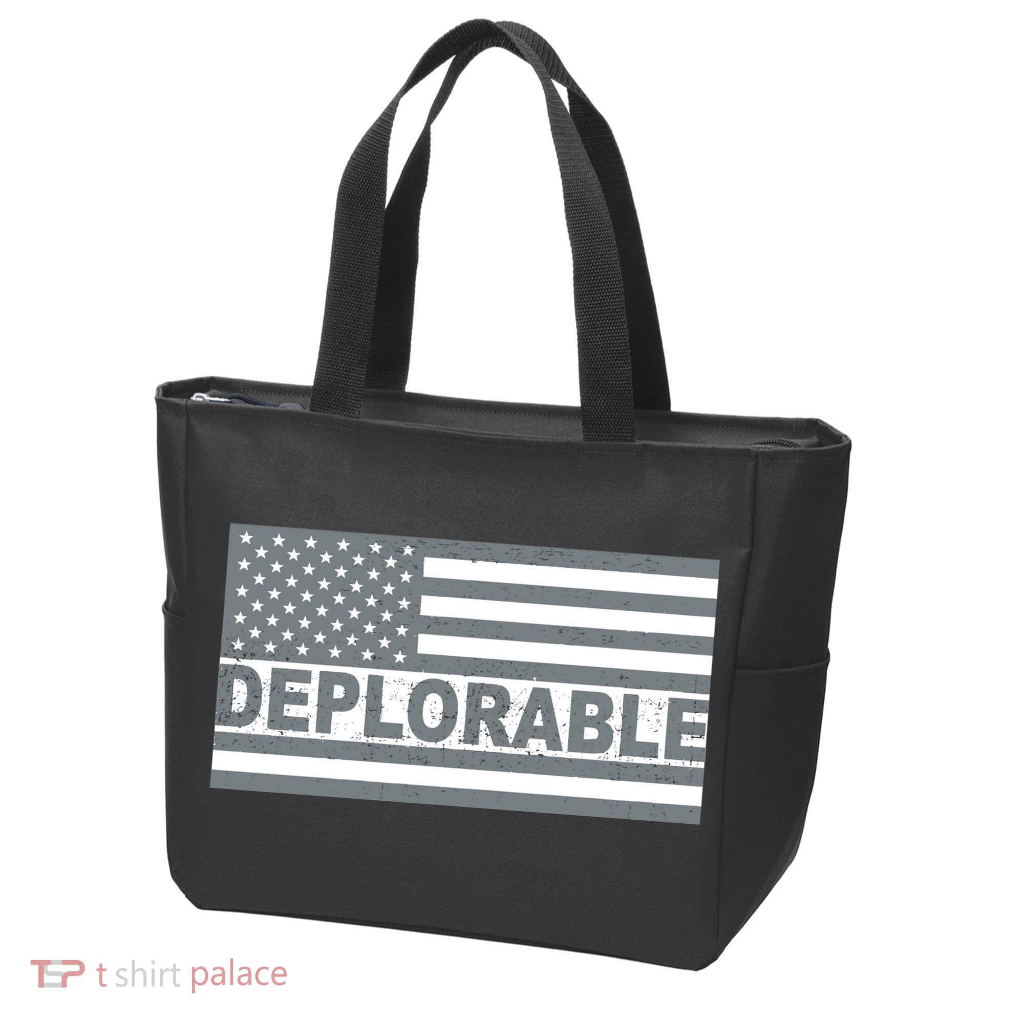 Deplorable American USA Flag Tote Bag
