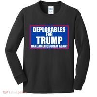 Deplorables For Trump Make America Great Again Kids Long Sleeve Shirt thumb 0