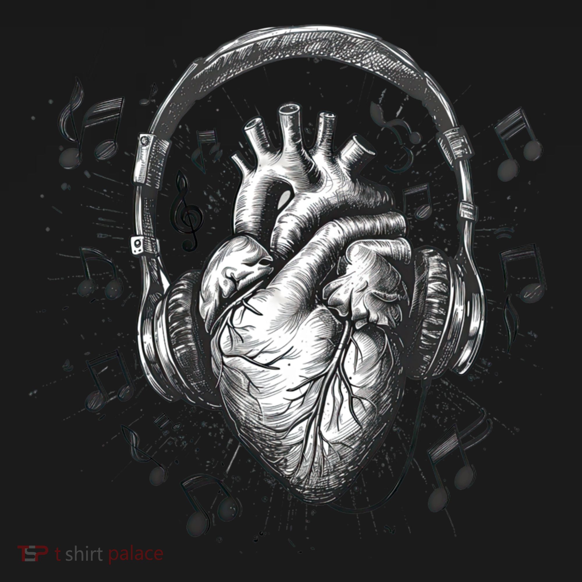 Dark Edgy Realistic Heart With Headphone Gothic Rock Cute Gift Backpack
