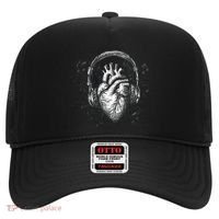 Dark Edgy Realistic Heart With Headphone Gothic Rock Cute Gift Hat thumb 0