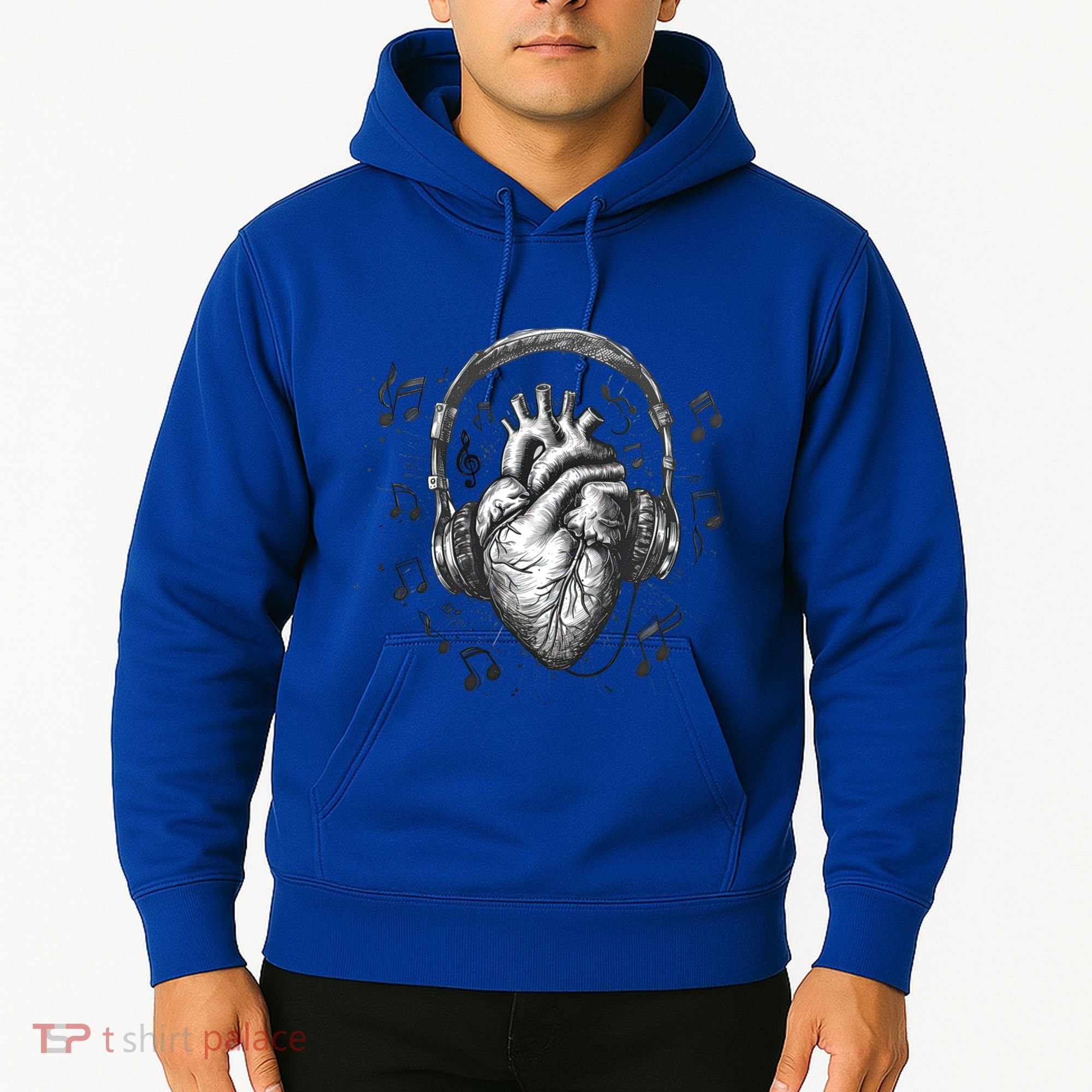 Dark Edgy Realistic Heart With Headphone Gothic Rock Cute Gift Hoodie