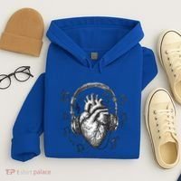 Dark Edgy Realistic Heart With Headphone Gothic Rock Cute Gift Hoodie thumb 4