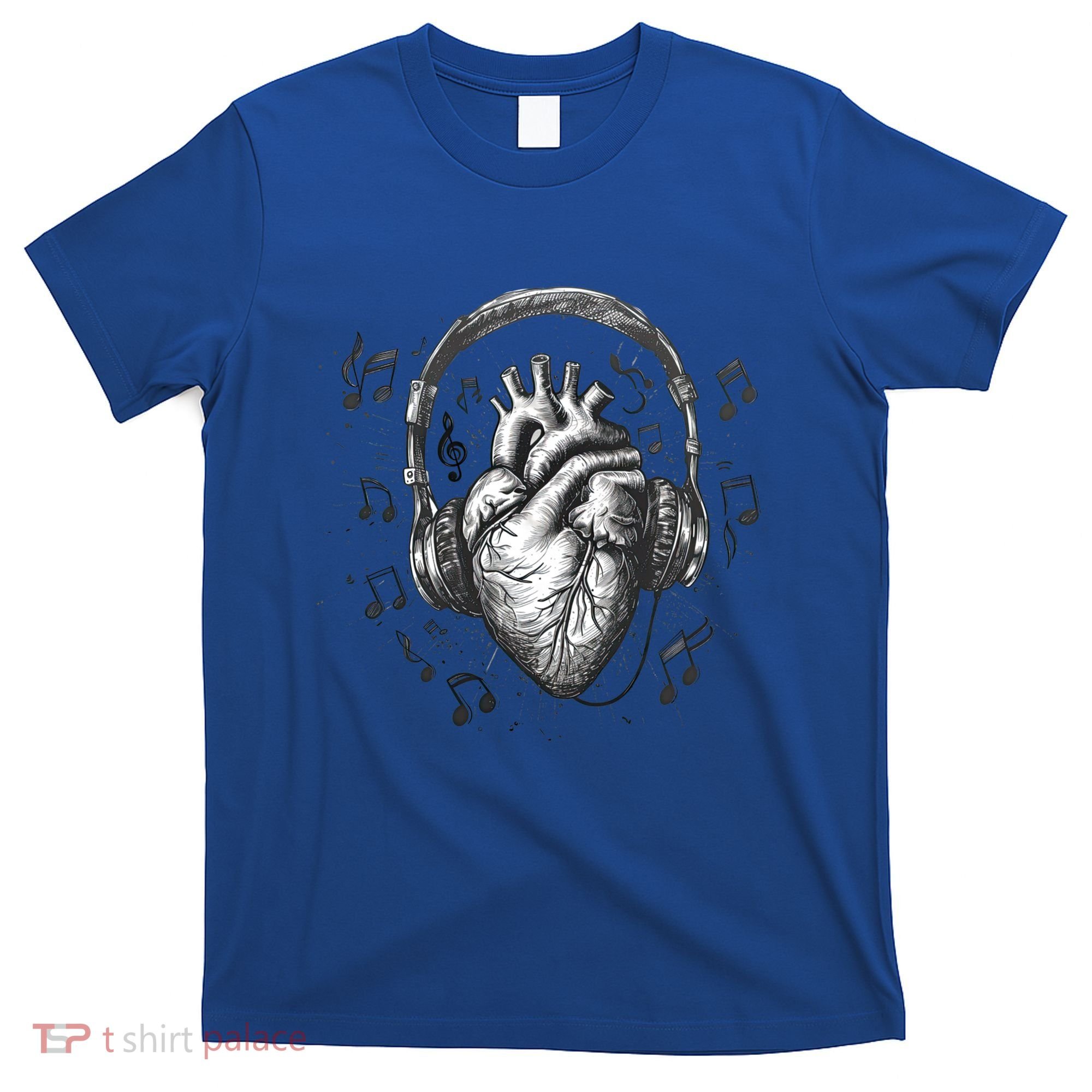 Dark Edgy Realistic Heart With Headphone Gothic Rock Cute Gift T-Shirt