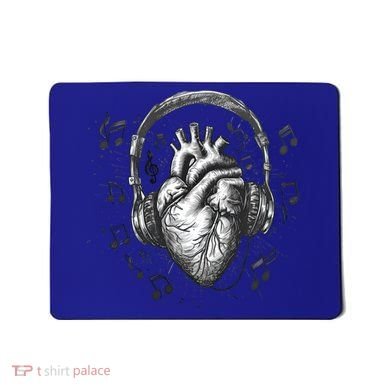 Dark Edgy Realistic Heart With Headphone Gothic Rock Cute Gift Mousepad