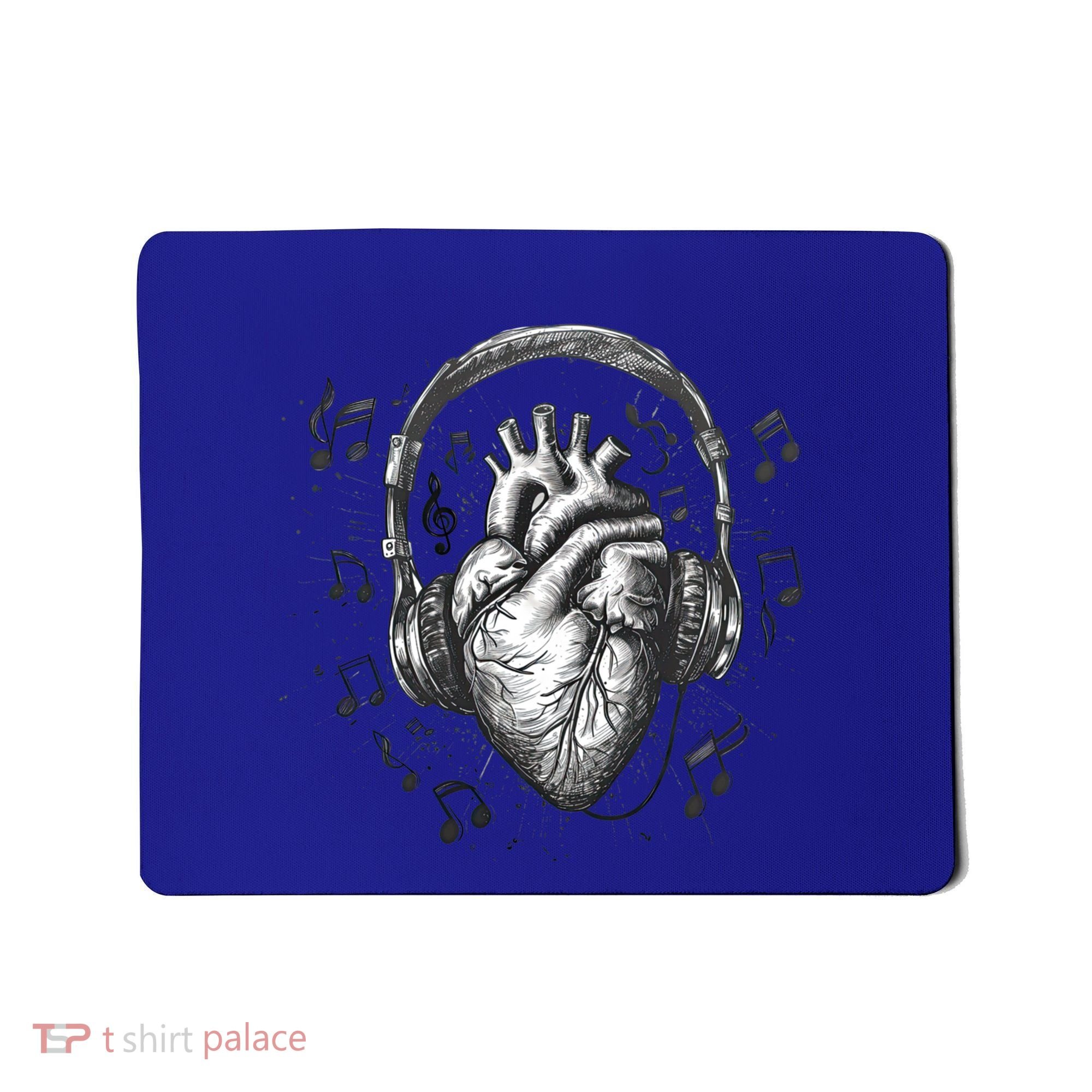 Dark Edgy Realistic Heart With Headphone Gothic Rock Cute Gift Mousepad