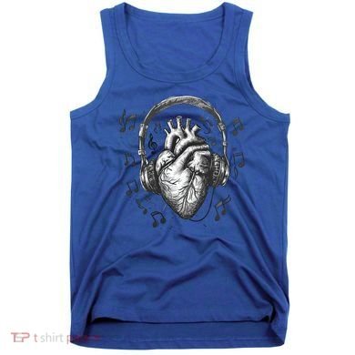 Dark Edgy Realistic Heart With Headphone Gothic Rock Cute Gift Tank Top