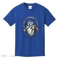 Dark Edgy Realistic Heart With Headphone Gothic Rock Cute Gift Kids T-Shirt thumb 0