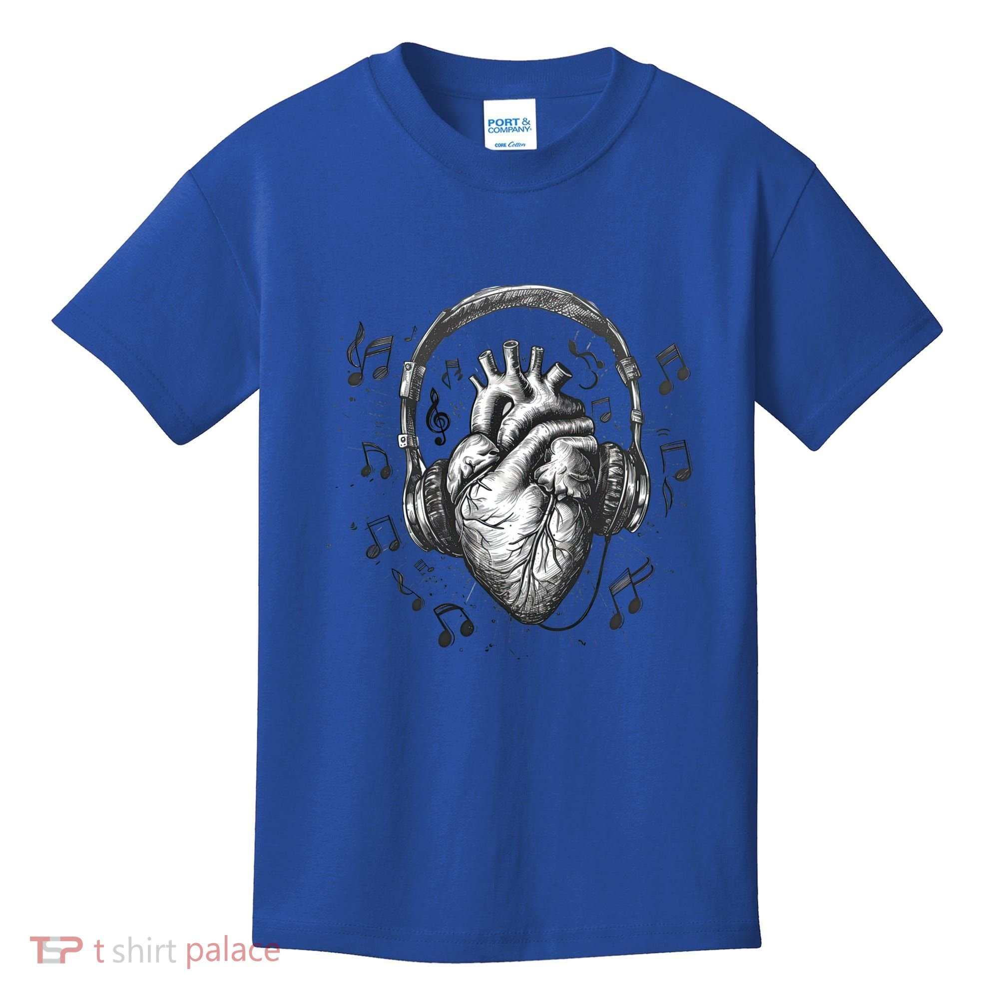 Dark Edgy Realistic Heart With Headphone Gothic Rock Cute Gift Kids T-Shirt
