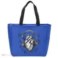 Dark Edgy Realistic Heart With Headphone Gothic Rock Cute Gift Tote Bag thumb 0