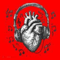 Dark Edgy Realistic Heart With Headphone Gothic Rock Cute Gift Santa Hat thumb 1