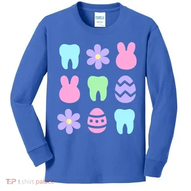 Dental Easter Spring Kids Long Sleeve Shirt