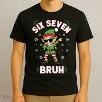 Dabbing Elf Six Seven Bruh Christmas 67 Meme Xmas T-Shirt thumb 3