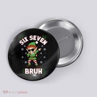 Dabbing Elf Six Seven Bruh Christmas 67 Meme Xmas Button thumb 0