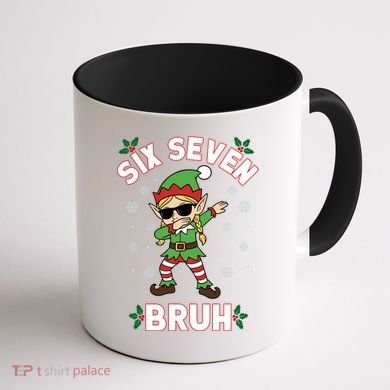 Dabbing Elf Six Seven Bruh Christmas 67 Meme Xmas Coffee Mug back