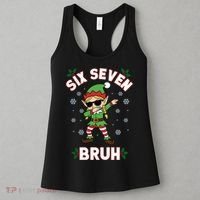Dabbing Elf Six Seven Bruh Christmas 67 Meme Xmas Women's Tank Top thumb 3