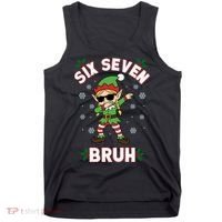 Dabbing Elf Six Seven Bruh Christmas 67 Meme Xmas Tank Top thumb 0
