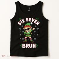 Dabbing Elf Six Seven Bruh Christmas 67 Meme Xmas Tank Top thumb 2
