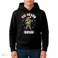 Dabbing Elf Six Seven Bruh Christmas 67 Meme Xmas Kids Hoodie thumb 4