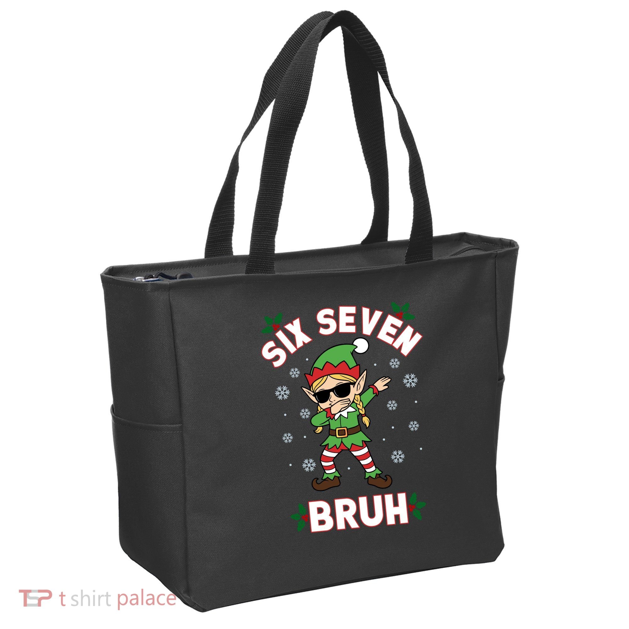 Dabbing Elf Six Seven Bruh Christmas 67 Meme Xmas Tote Bag