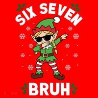 Dabbing Elf Six Seven Bruh Christmas 67 Meme Xmas Santa Hat thumb 1