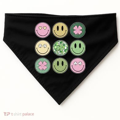 Disco Emoji St Patrick Day Cute USA-Made Doggie Bandana