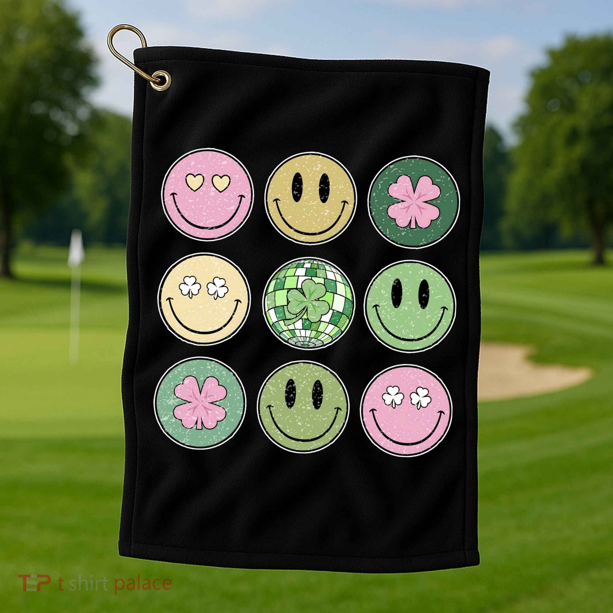 Disco Emoji St Patrick Day Cute Golf Towel