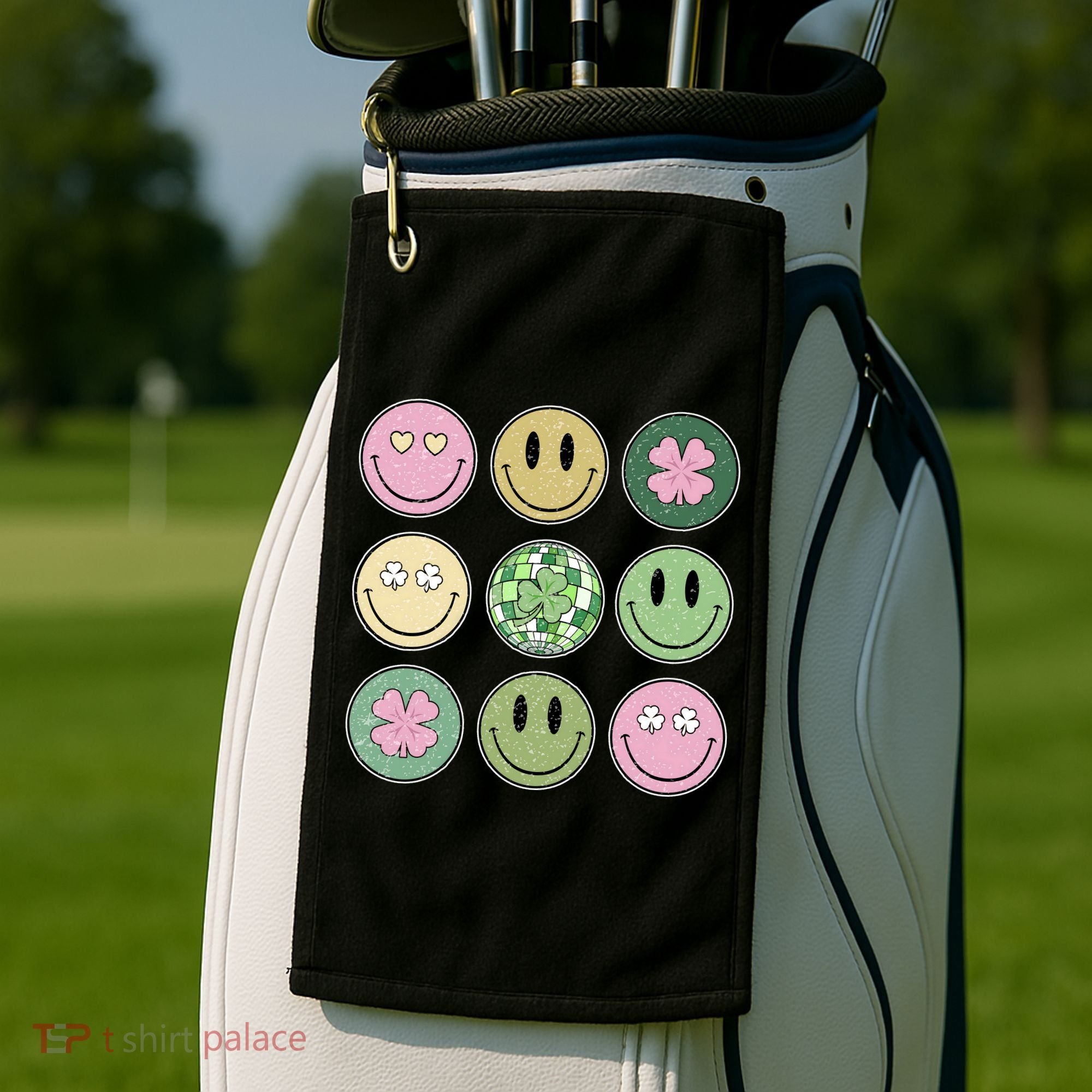 Disco Emoji St Patrick Day Cute Golf Towel