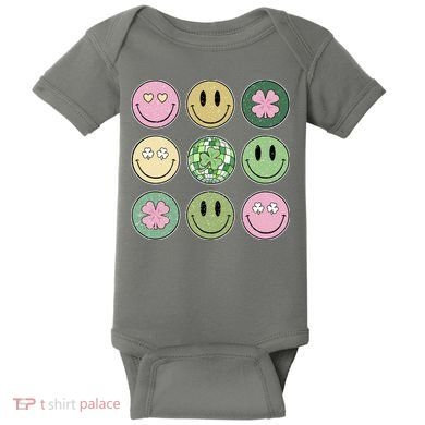 Disco Emoji St Patrick Day Cute Baby Bodysuit